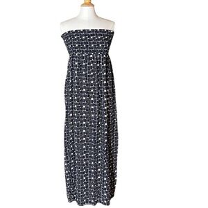 GAP Navy and White Strapless Dress